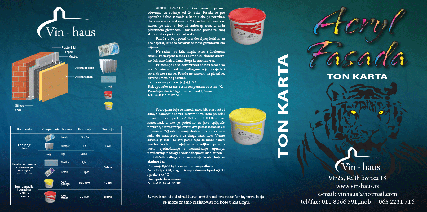 Acryl fasada ton karta